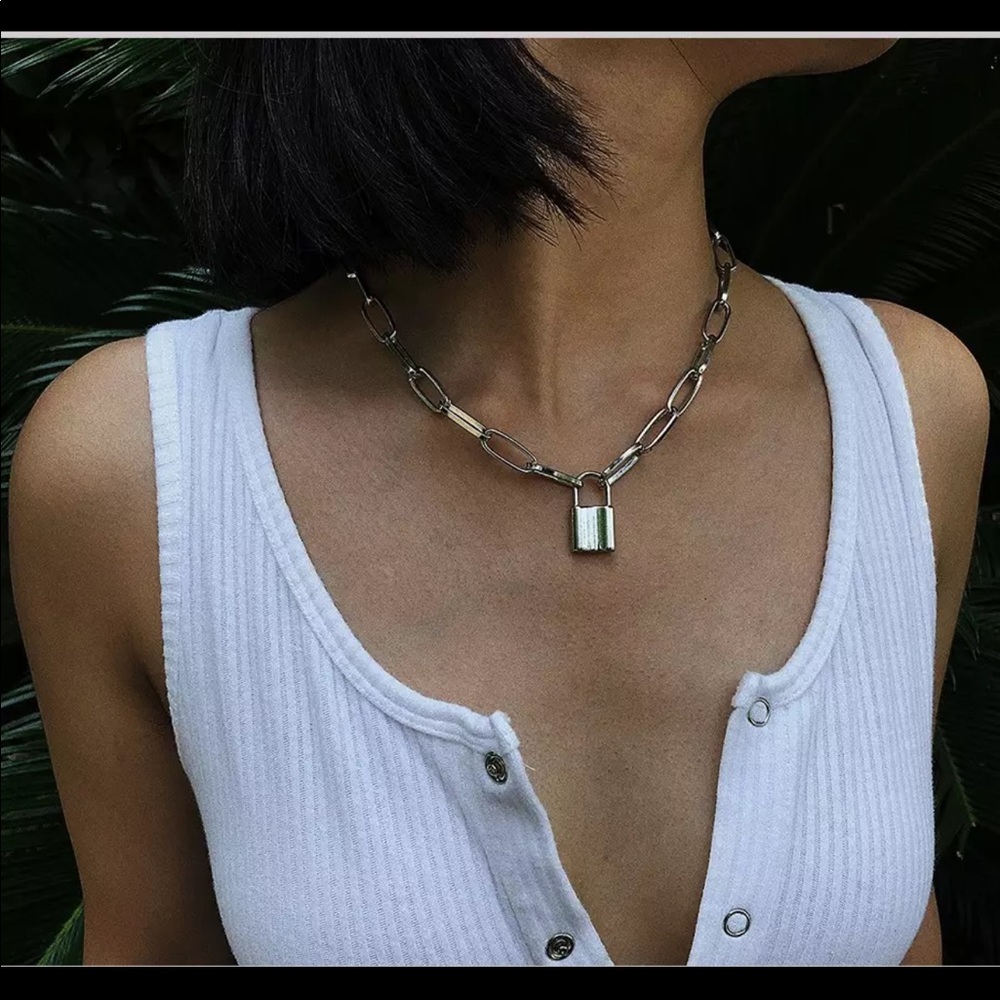 silver Lock Necklace
